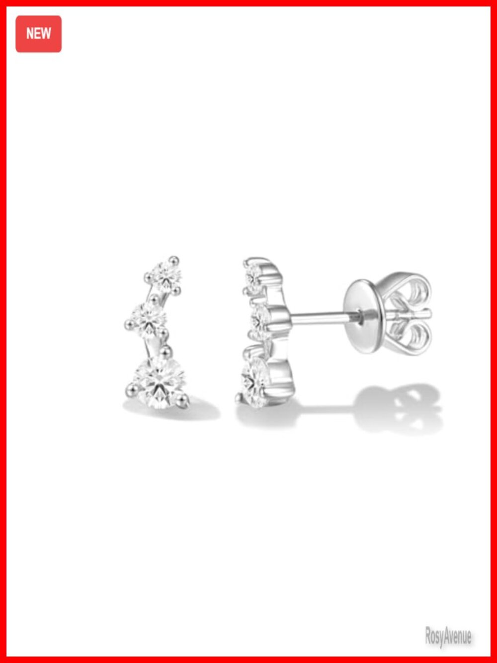 0.5 Ct Lab-Grown Diamond Stud Earrings Sterling Silver Fine Jewelry